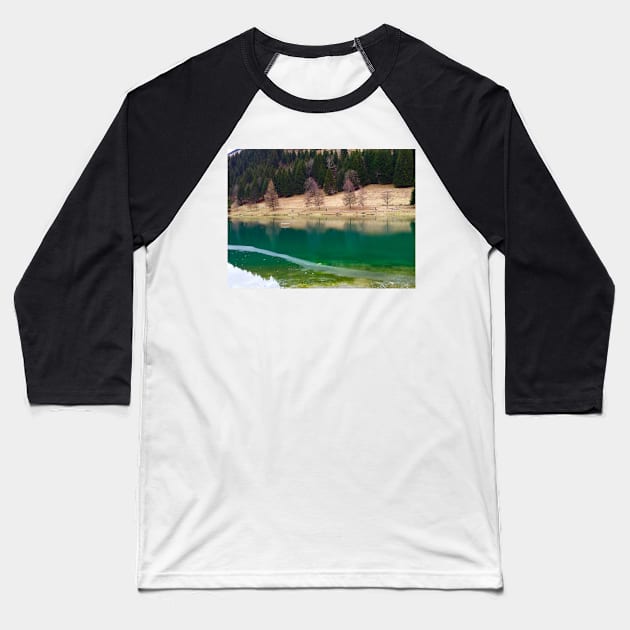 Winter Lake in Chatel Baseball T-Shirt by ephotocard